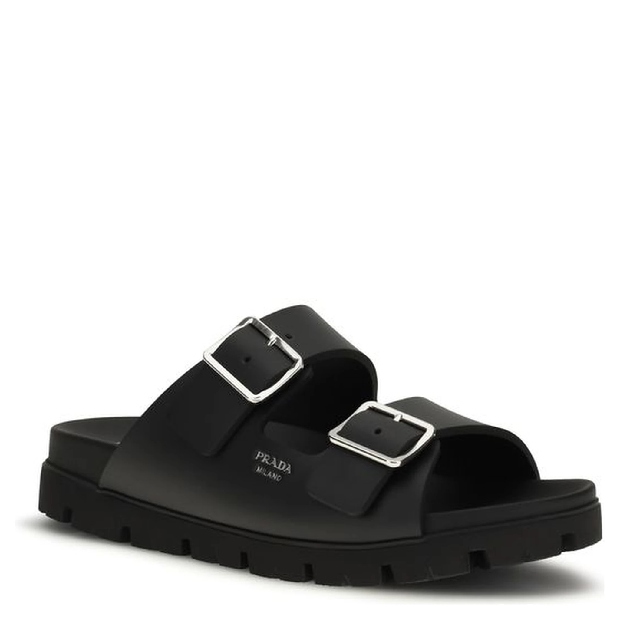 Black Calf Leather Bos Taurus Sandals