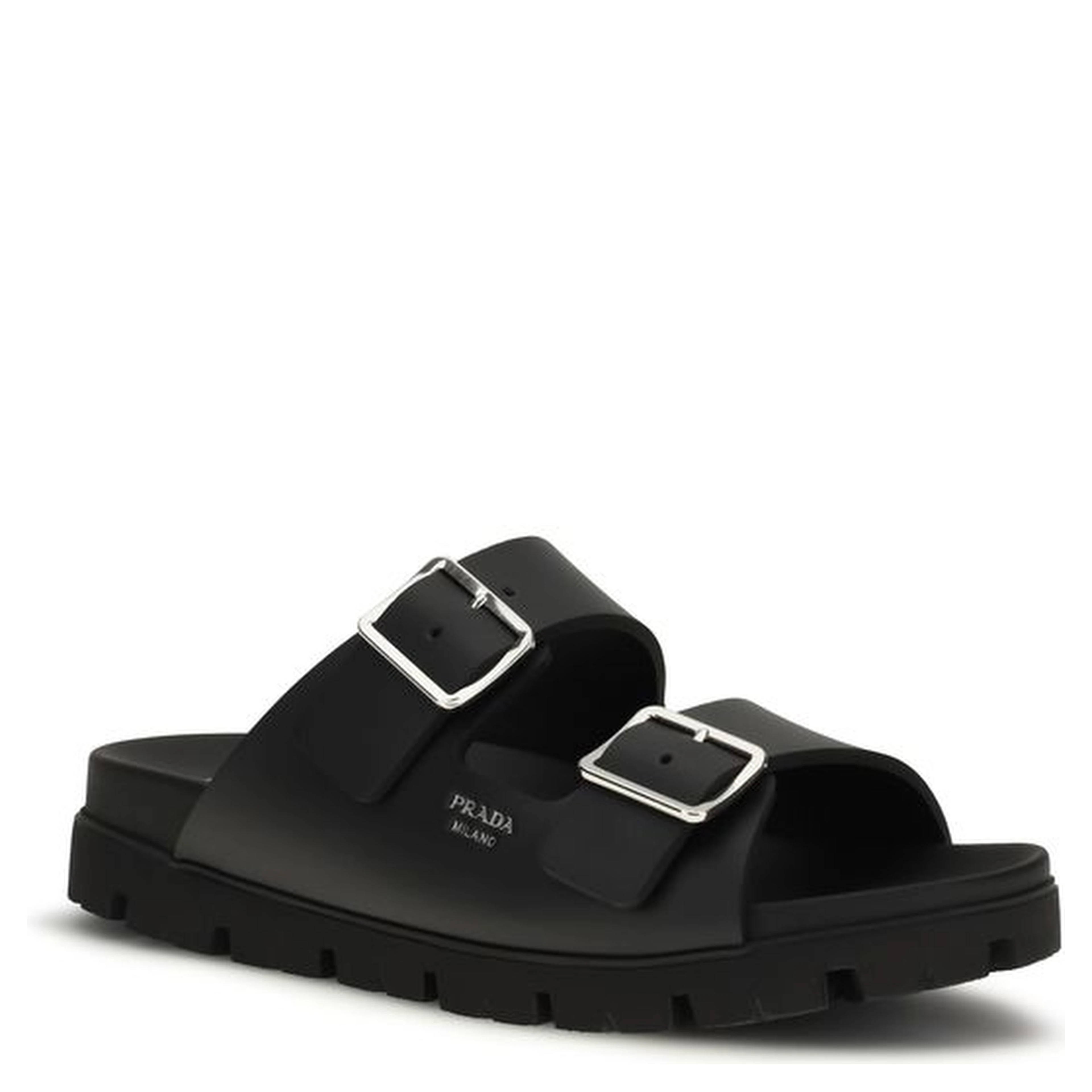 Black Calf Leather Bos Taurus Sandals