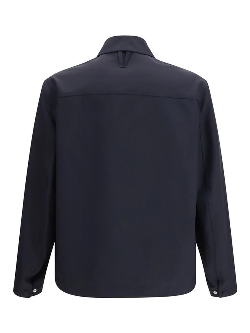 Blue Fleece Wool Coat