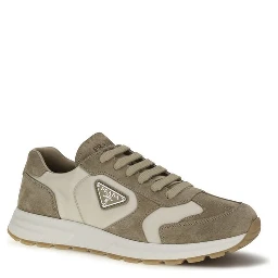 Beige Calf Leather Bos Taurus Athletic Sneakers
