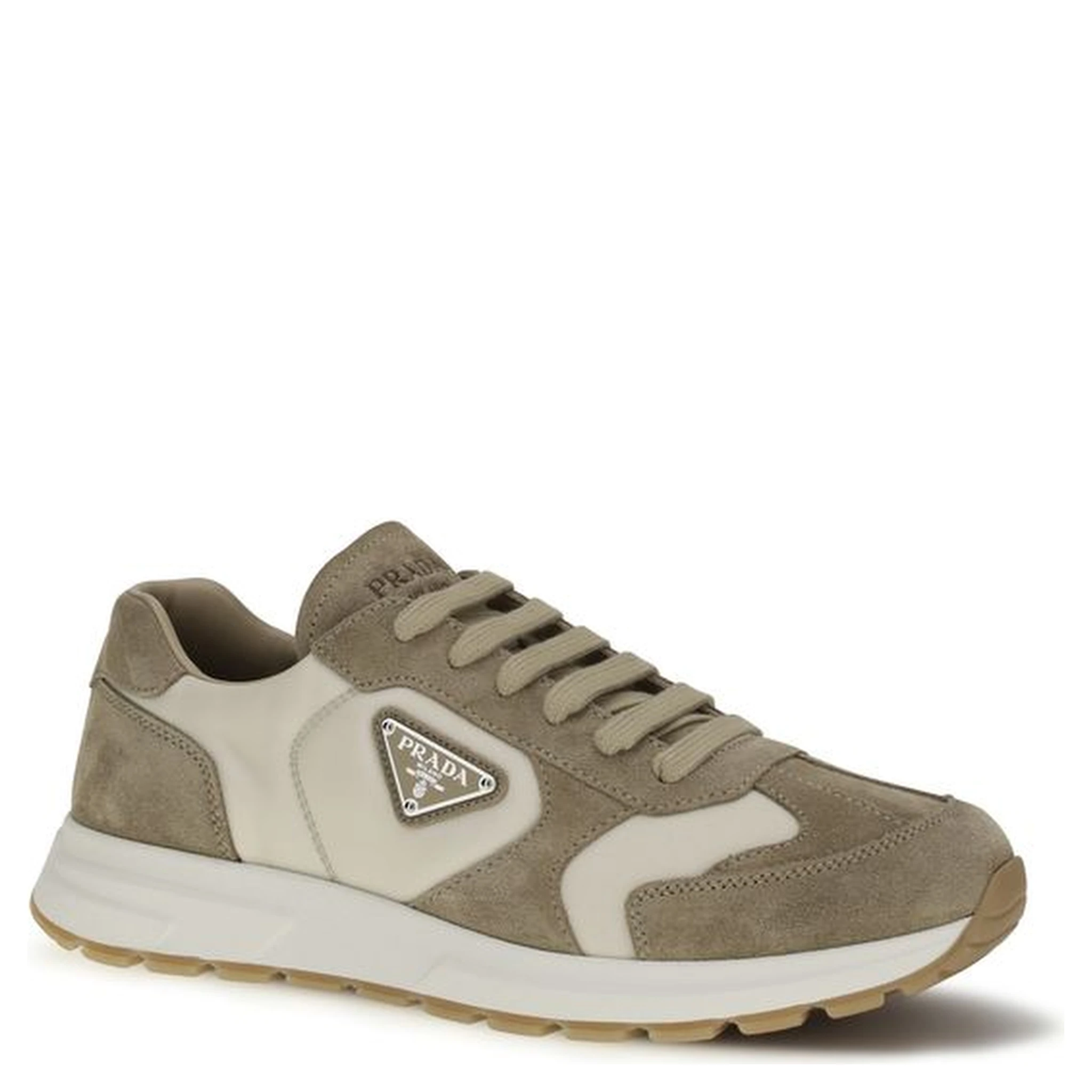 Beige Calf Leather Bos Taurus Athletic Sneakers