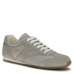 Gray Calf Leather Bos Taurus Low Top Sneakers