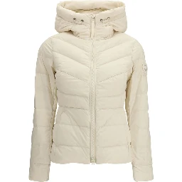 Beige Nylon Full-Length Jacket
