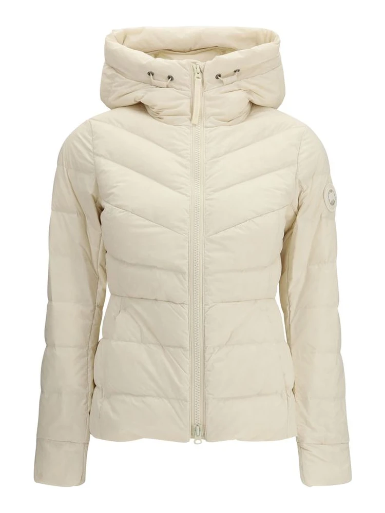 Beige Nylon Full-Length Jacket