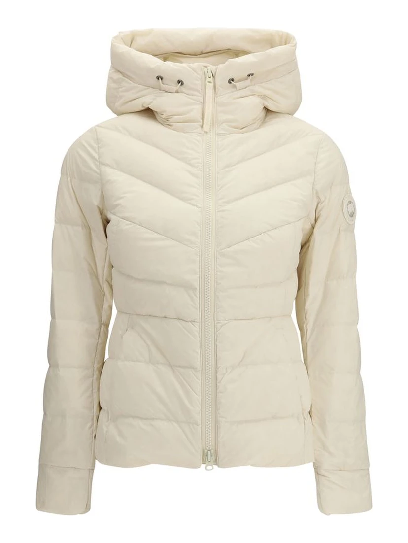 Beige Nylon Full-Length Jacket