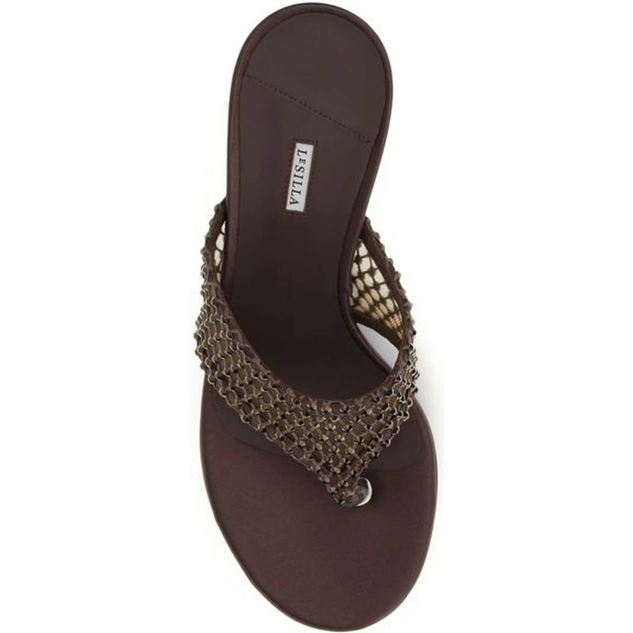 Brown Goatskin Stiletto Heel Sandals