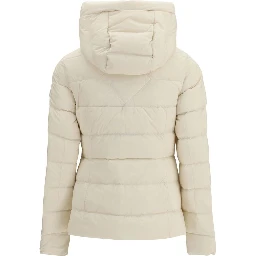 Beige Nylon Full-Length Jacket