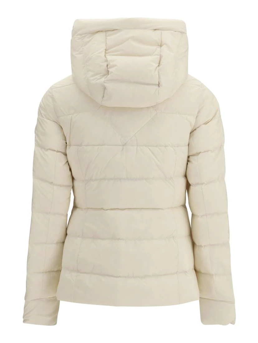Beige Nylon Full-Length Jacket