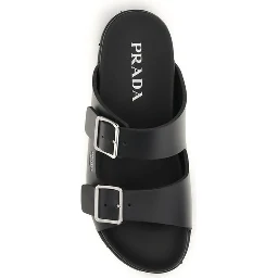 Black Calf Leather Bos Taurus Sandals
