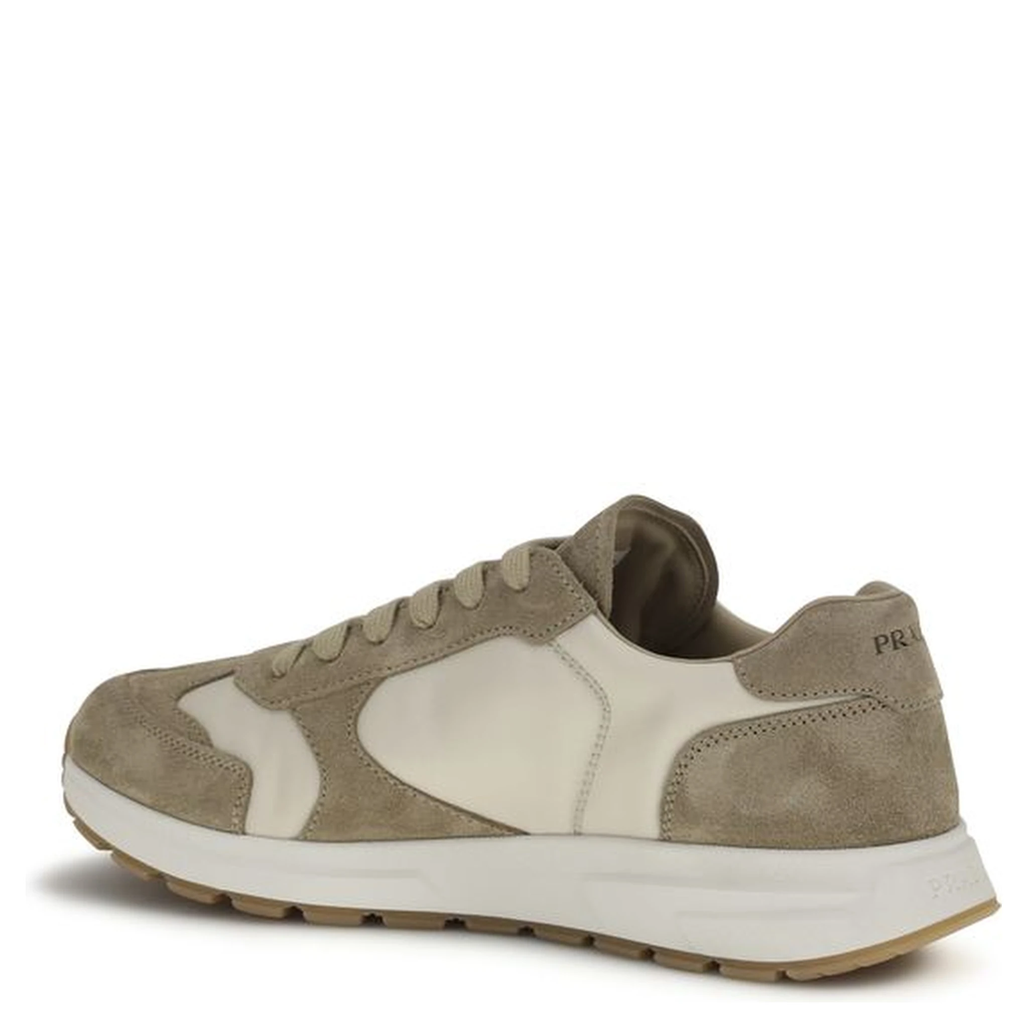 Beige Calf Leather Bos Taurus Athletic Sneakers