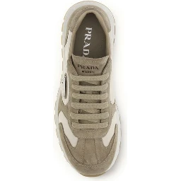 Beige Calf Leather Bos Taurus Athletic Sneakers