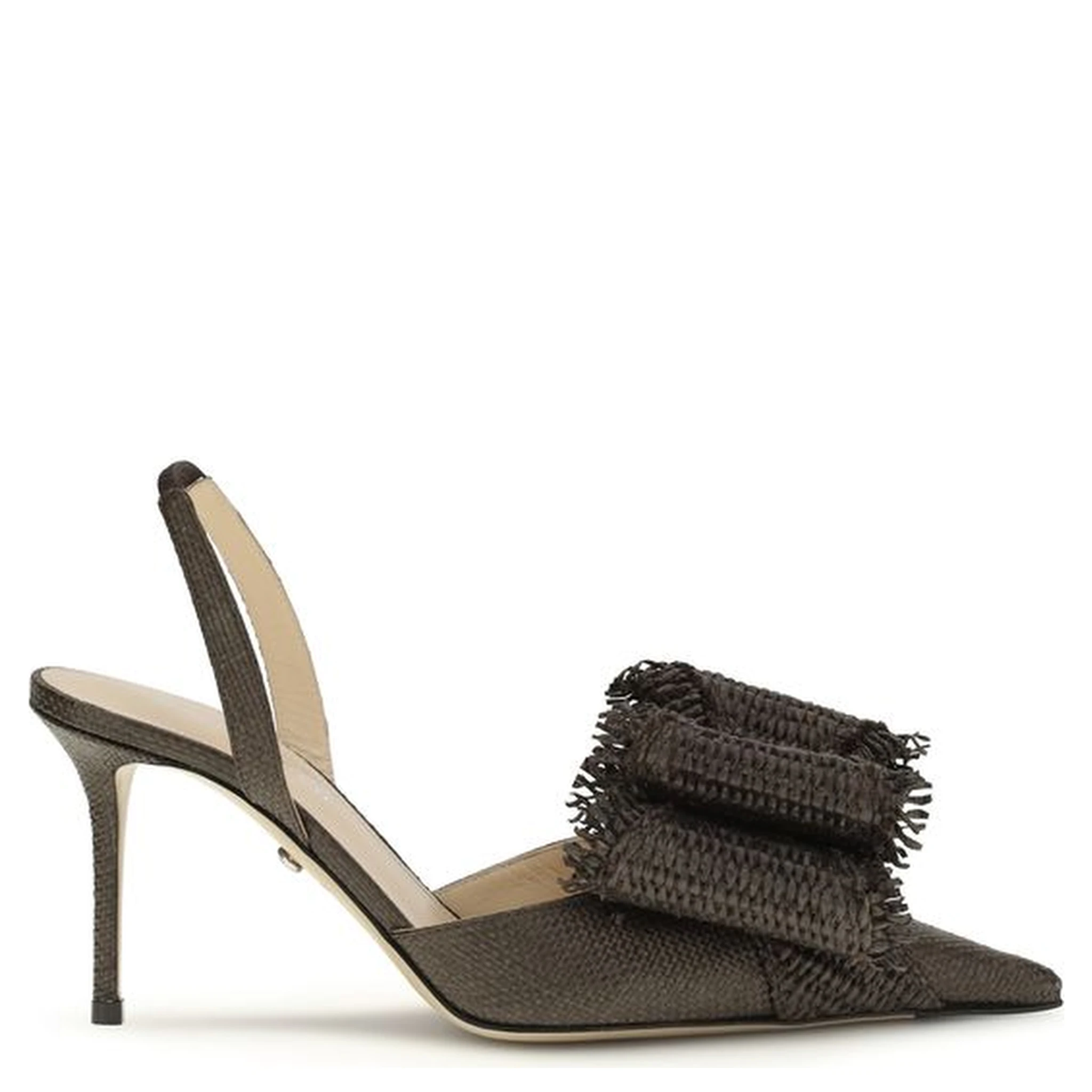 Brown Raffia Pumps