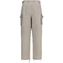 Beige Cotton Cargo Pants