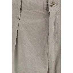 Beige Cotton Cargo Pants
