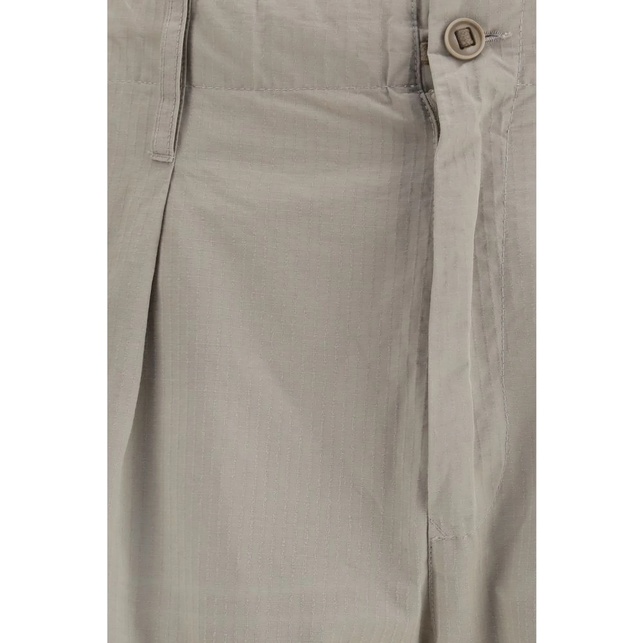 Beige Cotton Cargo Pants