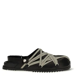 Black Calf Leather Bos Taurus Clogs