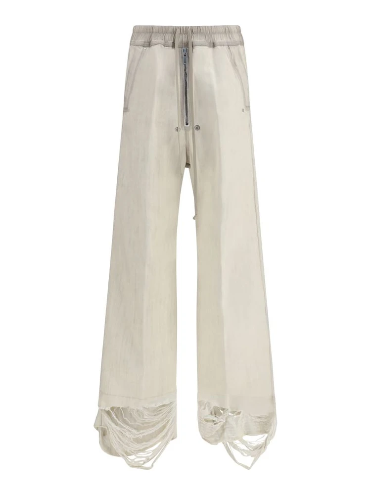 White Cotton Casual Pants