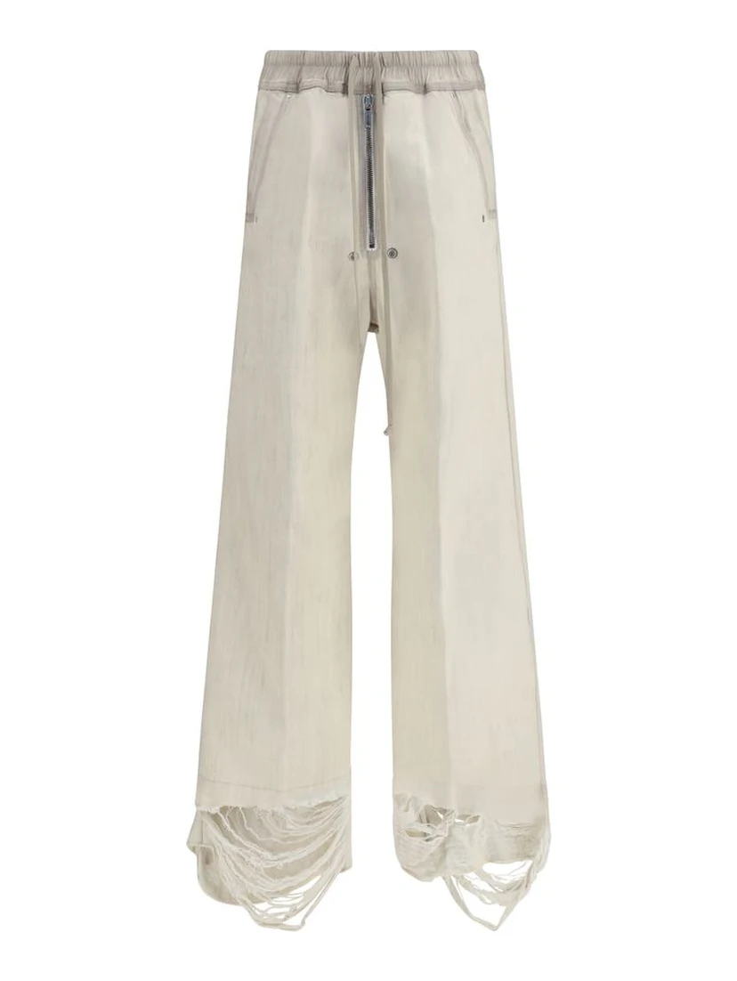 White Cotton Casual Pants