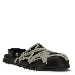 Black Calf Leather Bos Taurus Clogs