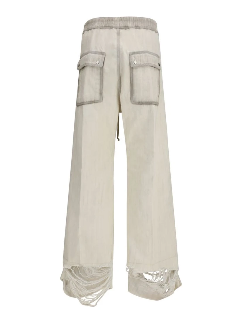 White Cotton Casual Pants