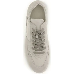 Gray Calf Leather Bos Taurus Low Top Sneakers
