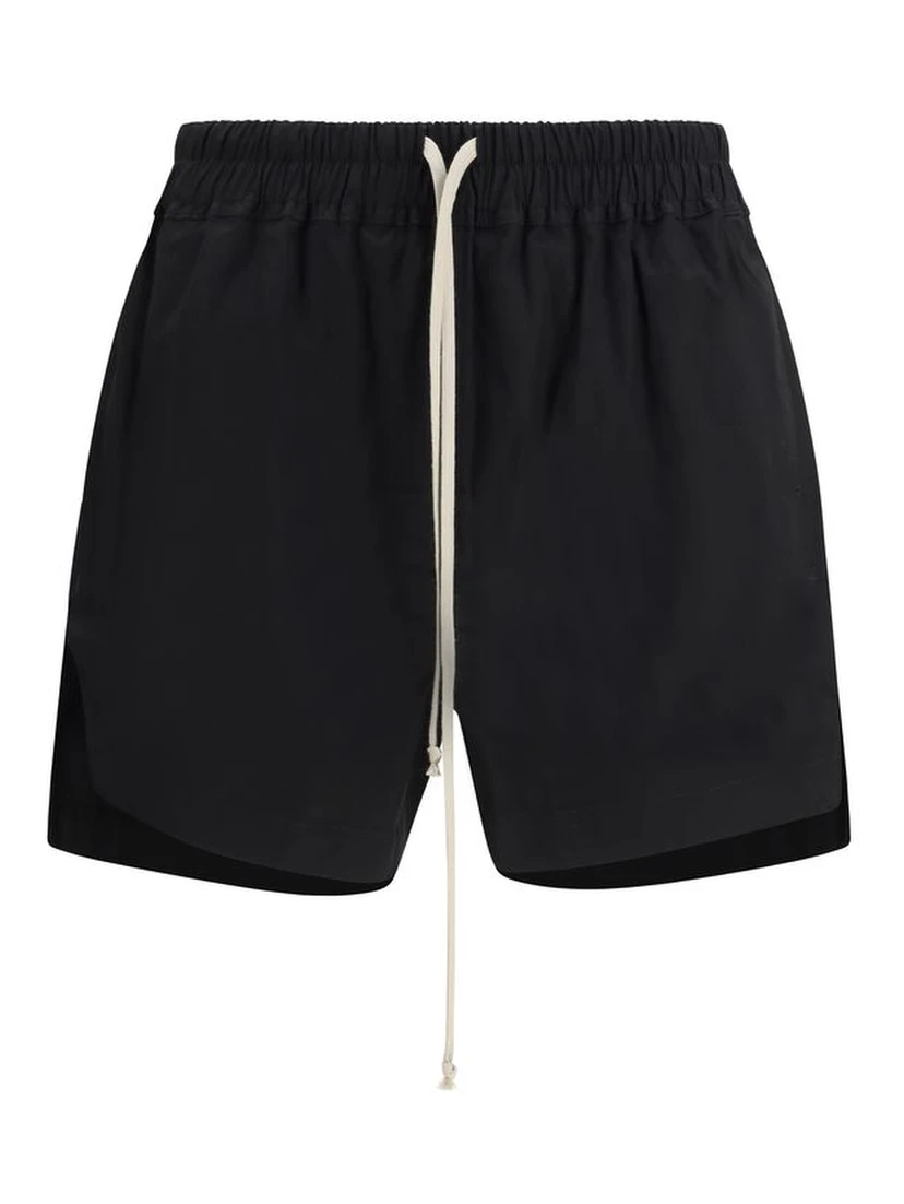 Black Cotton Bermuda Shorts