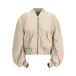 Beige Leather Jacket