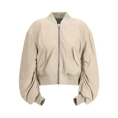 Beige Leather Jacket