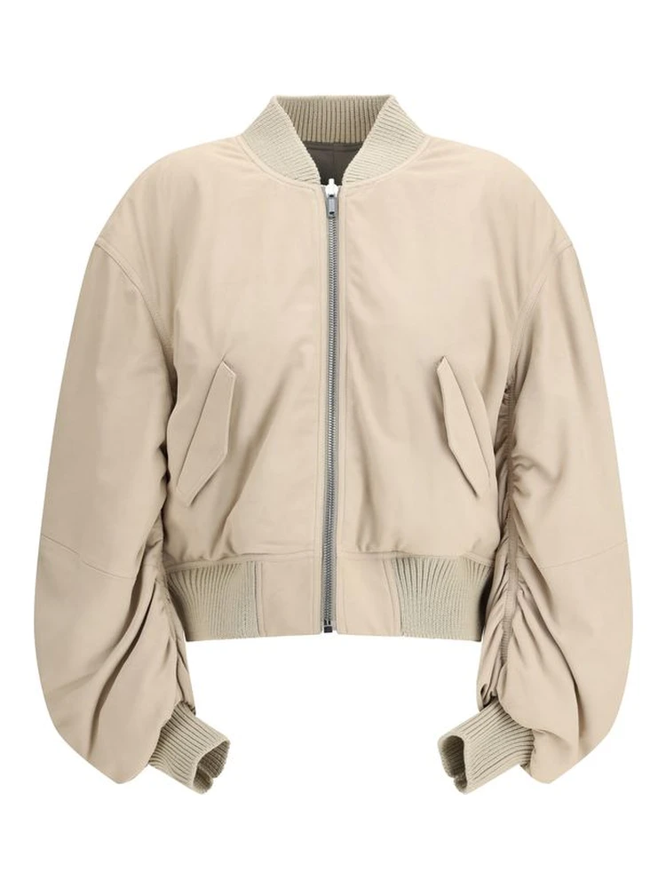 Beige Leather Jacket