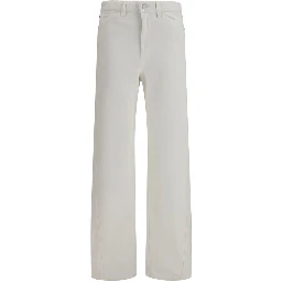 White Cotton Casual Pants