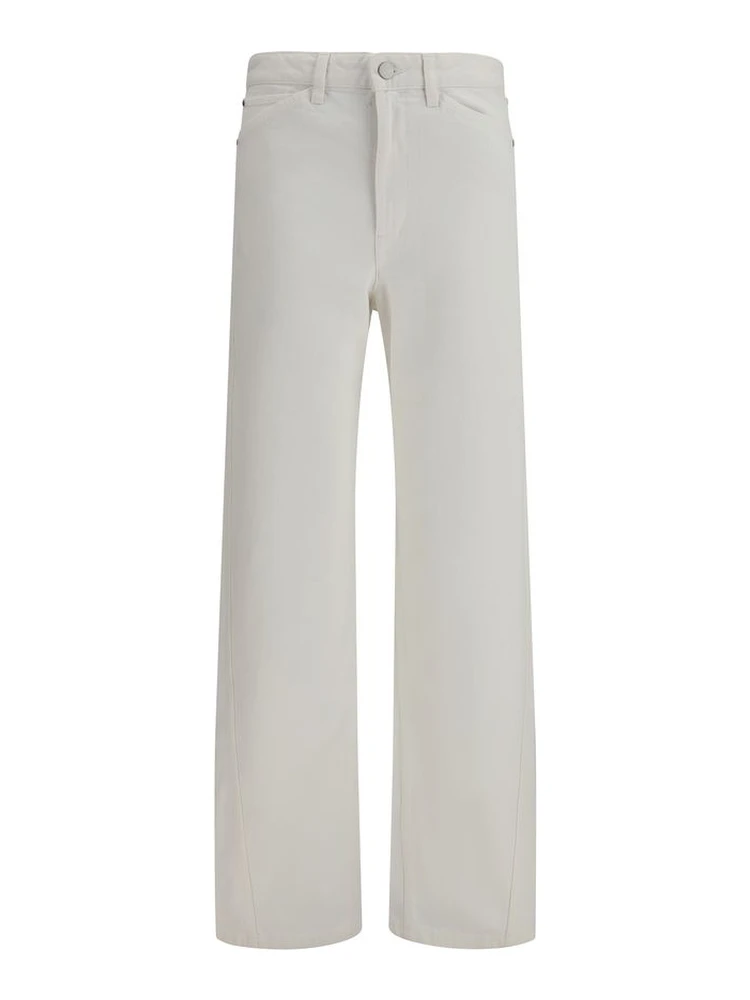 White Cotton Casual Pants