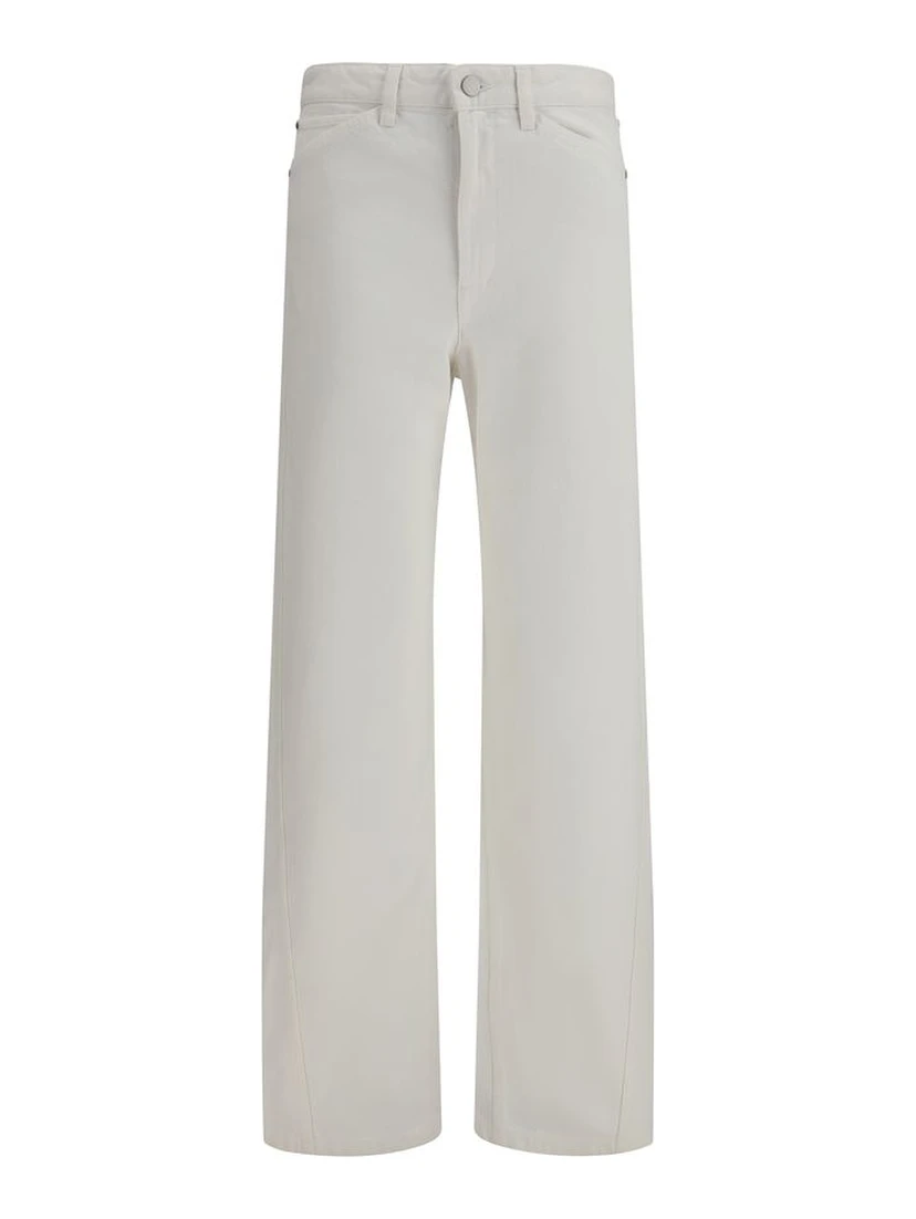 White Cotton Casual Pants