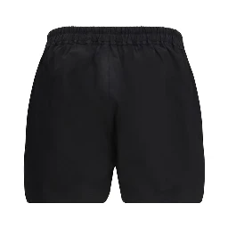 Black Cotton Bermuda Shorts