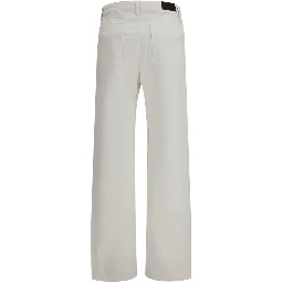White Cotton Casual Pants