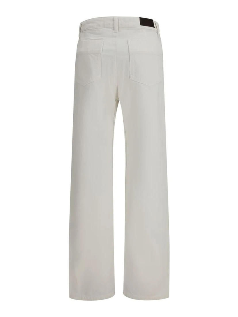 White Cotton Casual Pants