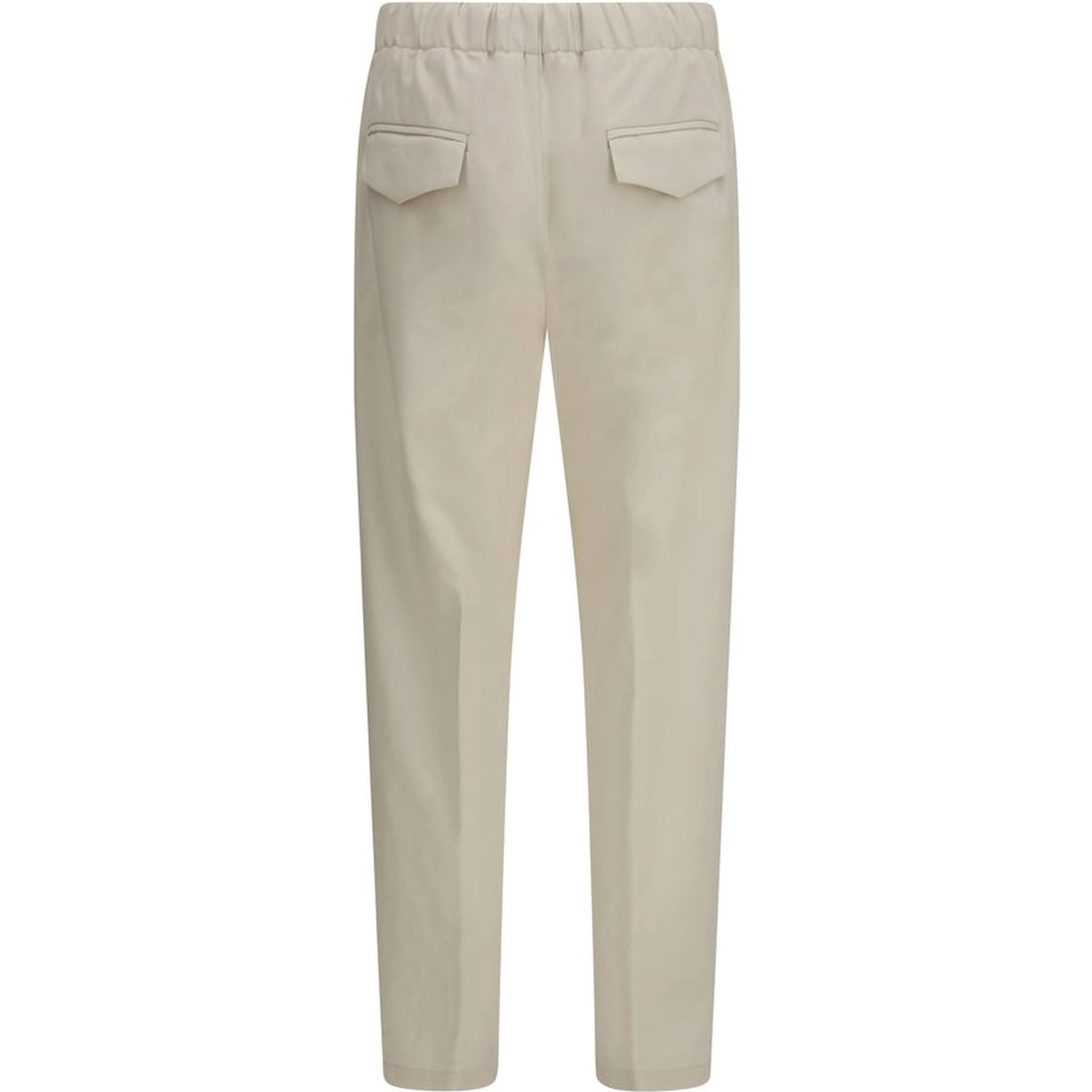 Beige Cotton Casual Pants
