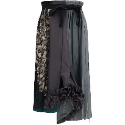 Multicolor Silk Midi Skirt