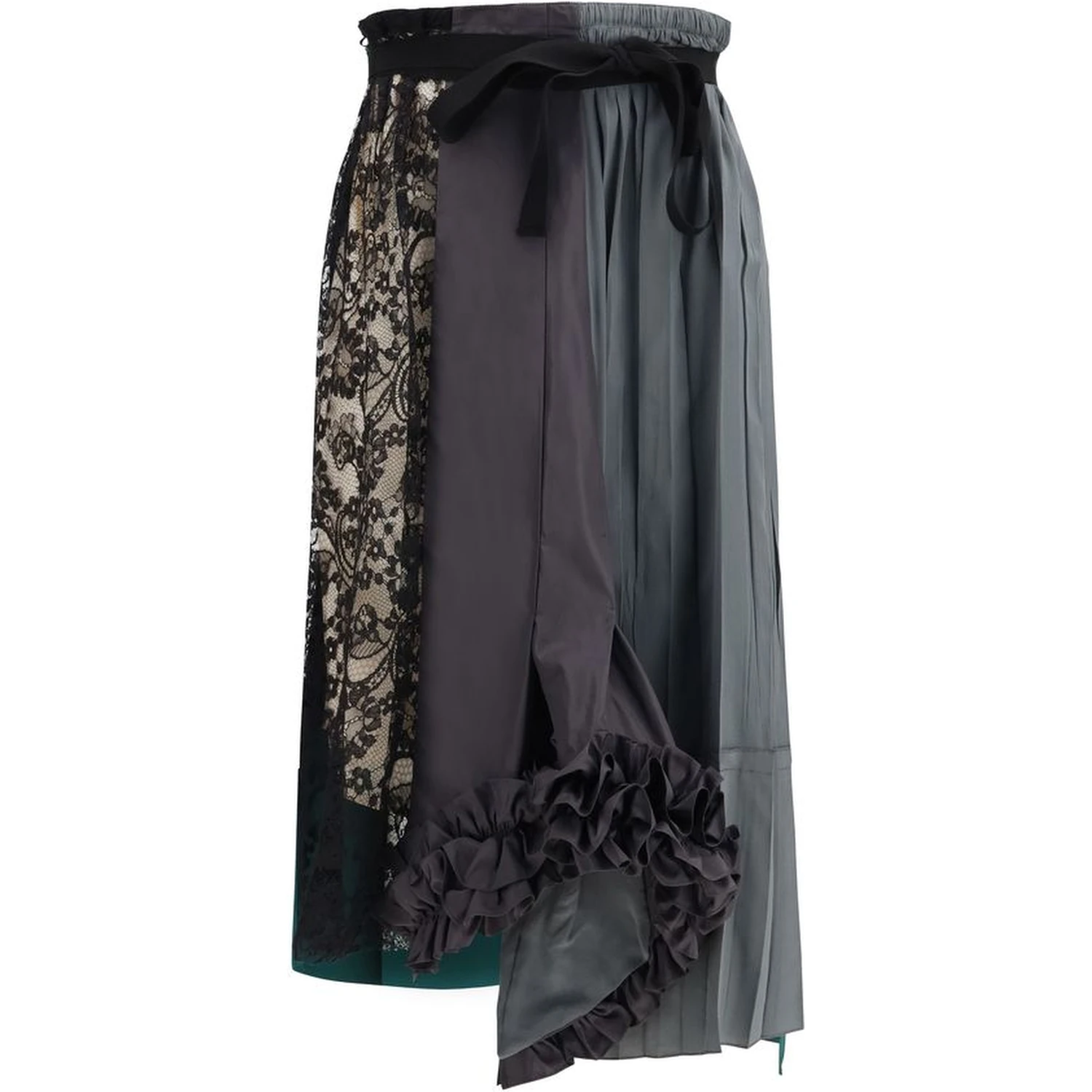 Multicolor Silk Midi Skirt