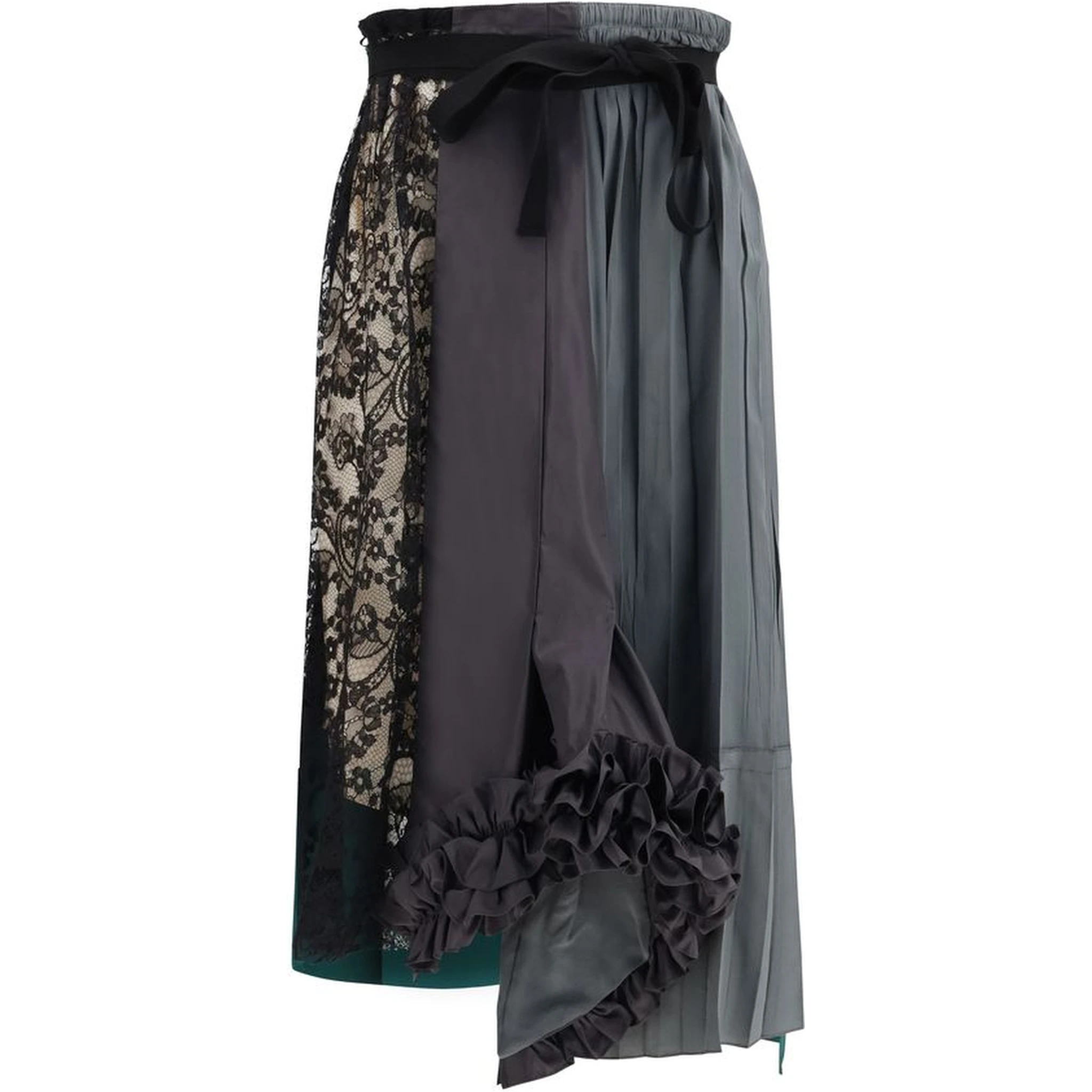 Multicolor Silk Midi Skirt