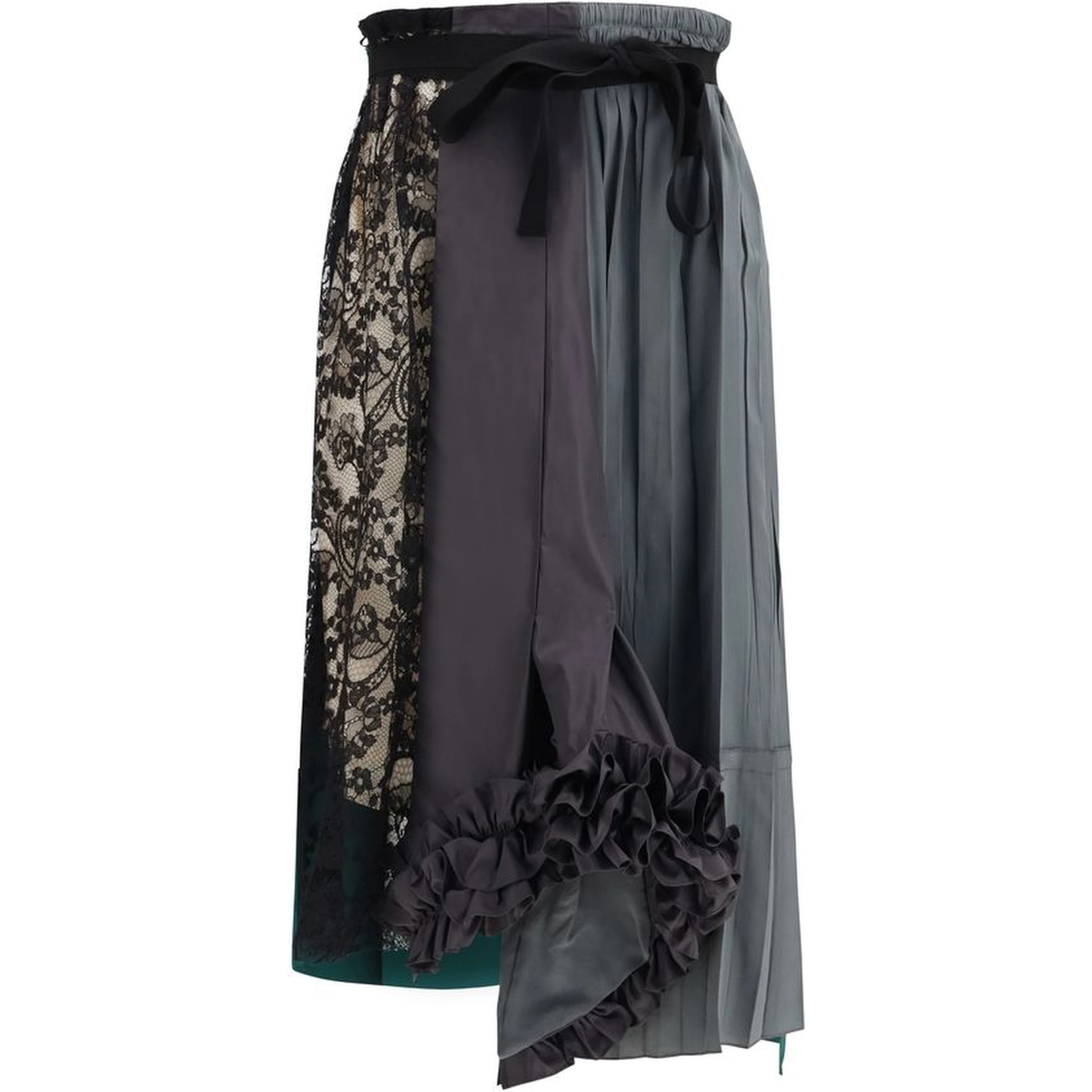 Multicolor Silk Midi Skirt