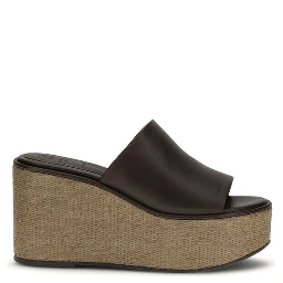 Brown Calf Leather Bos Taurus Platform Sandals