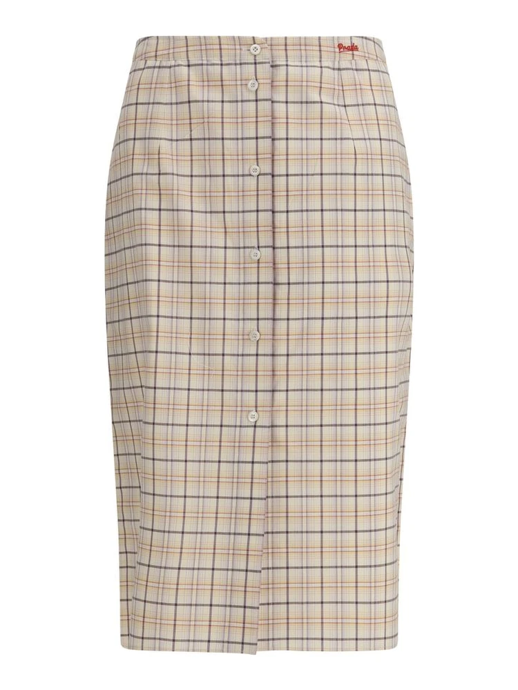 Multicolor Cotton Midi Skirt