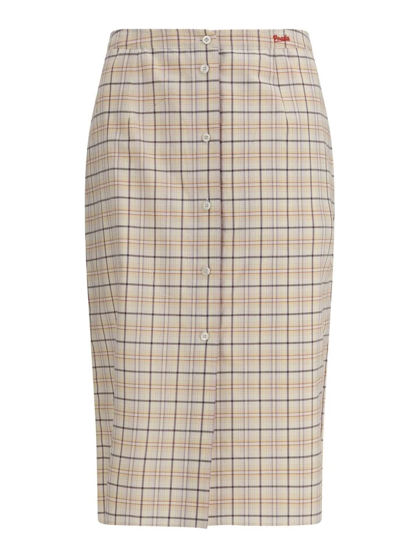 Multicolor Cotton Midi Skirt