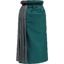 Multicolor Silk Midi Skirt