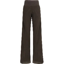 Brown Silk Casual Pants