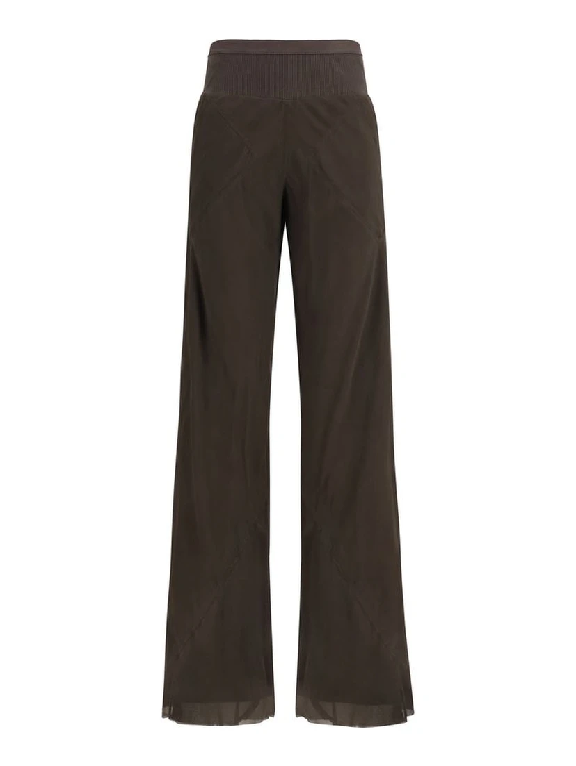 Brown Silk Casual Pants