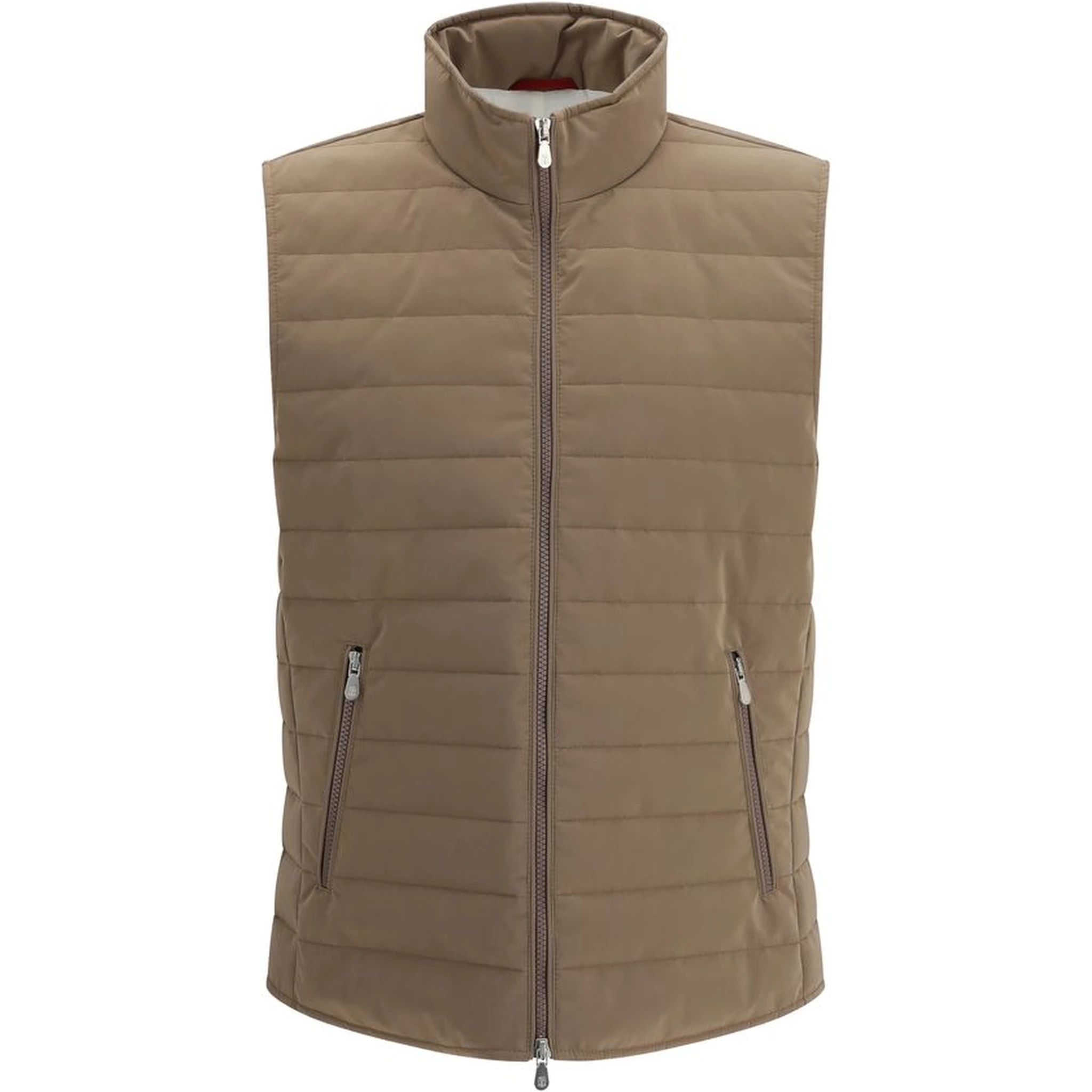 Beige Polyester Sleveless Jacket