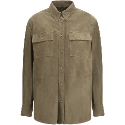 Bicolor Calf Leather Bos Taurus Dress Shirt