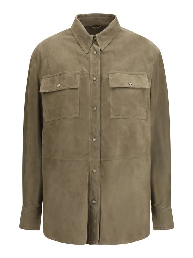 Bicolor Calf Leather Bos Taurus Dress Shirt