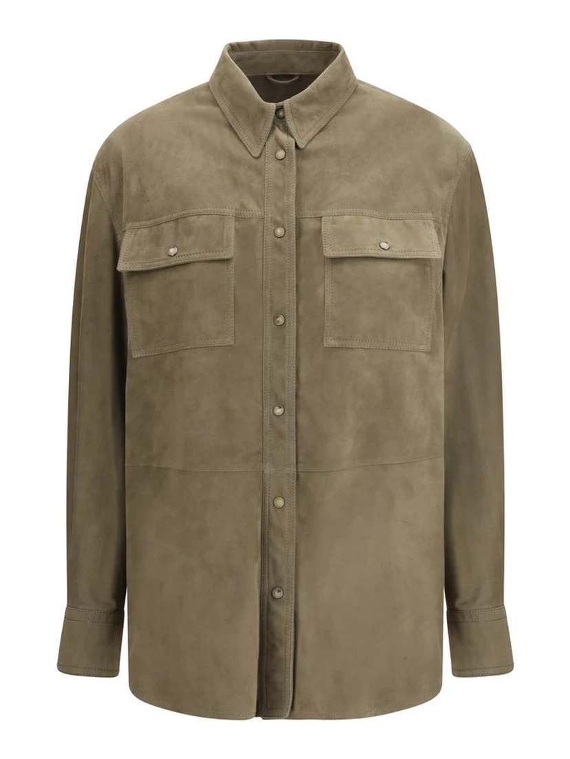 Bicolor Calf Leather Bos Taurus Dress Shirt